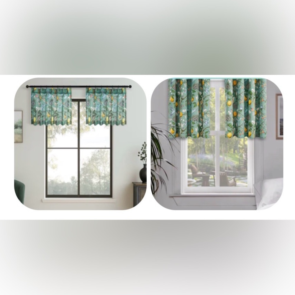 Tropical Green and Yellow Curtains